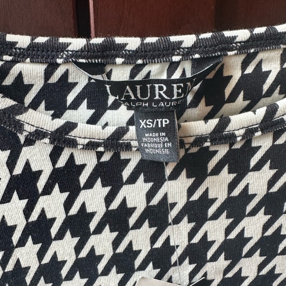 Lauren Ralph Lauren Fitted Houndstooth Longsleeve - Picture 1 of 2